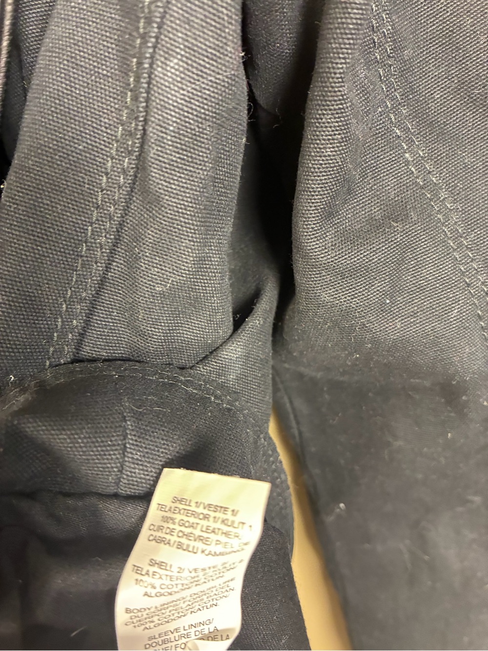 Lucky Brand Goat Leather Trim Moto Zip Up Jacket - Picture 8 of 13